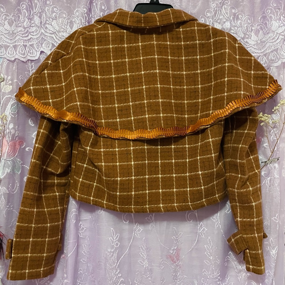 Cape Double Breasted Button Up Jacket - image 3